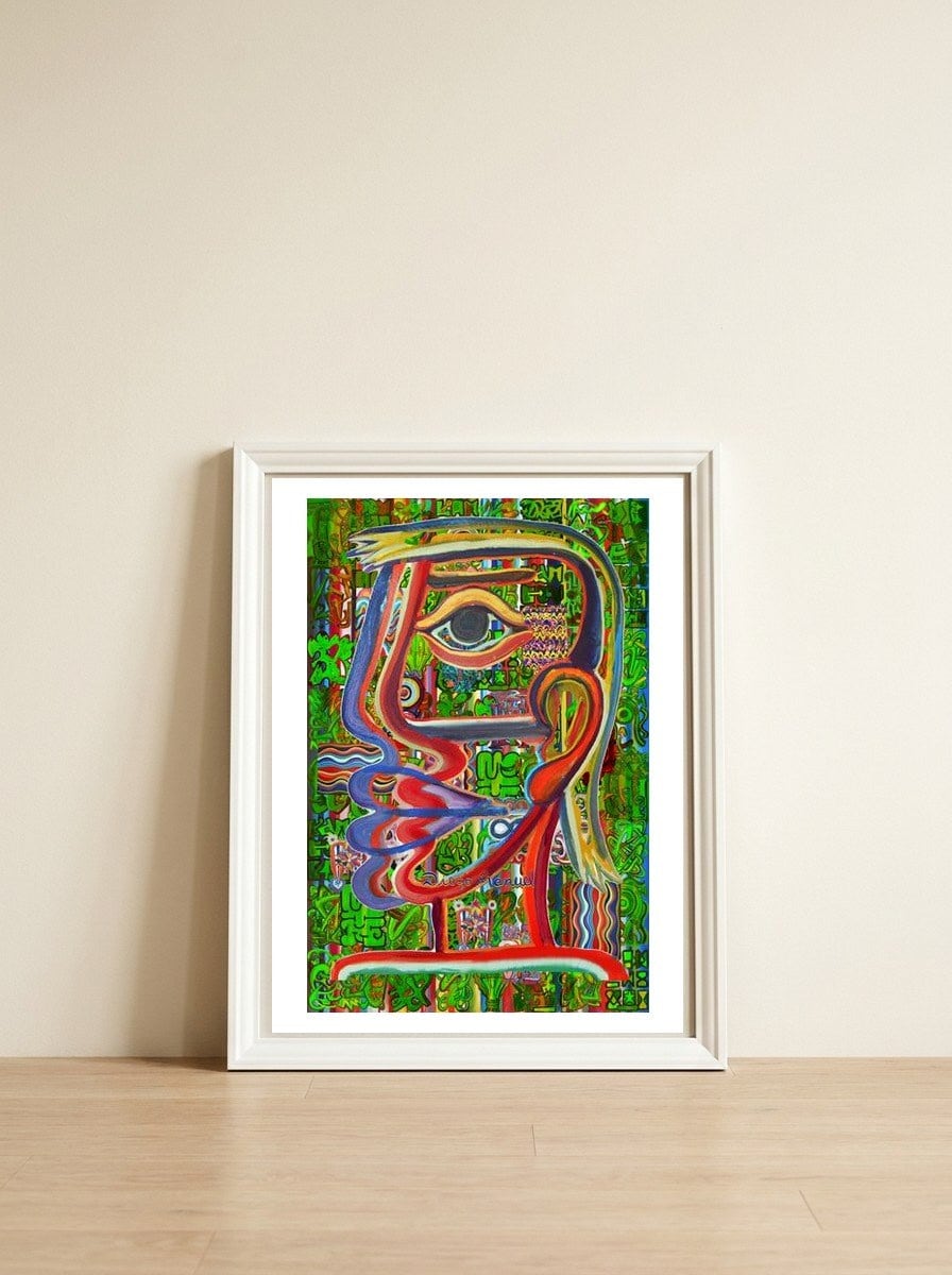 Graffiti Digital 2022 741 — framed, leaning against the wall