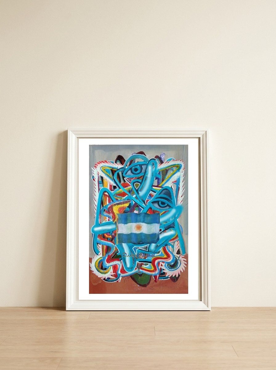Graffiti Digital 2022 785 — framed, leaning against the wall