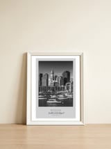 In focus: BOSTON Skyline North End & Waterfront — framed, leaning against the wall thumbnail