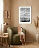 VENICE Grand Canal and St Mark's Campanile | Text & Skyline framed in a tender room thumbnail