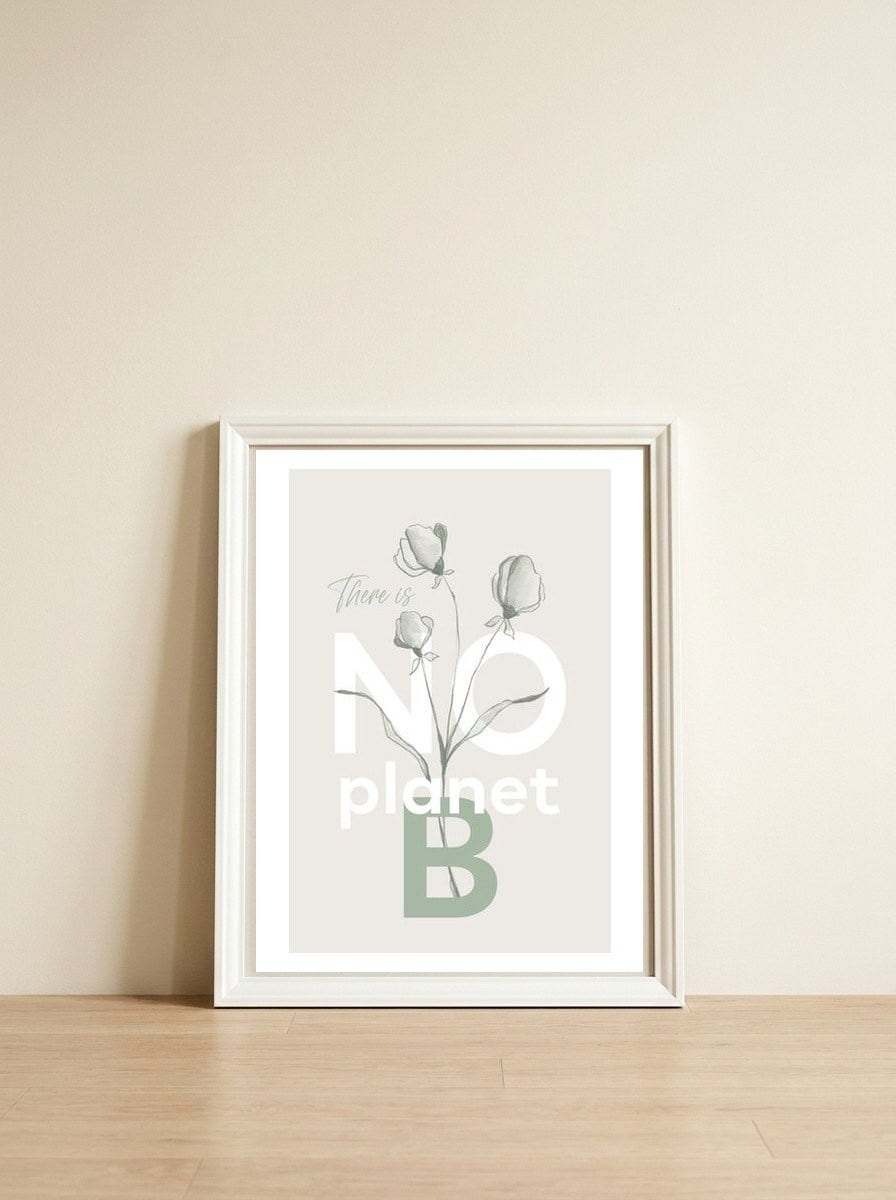 There is no planet B — framed, leaning against the wall