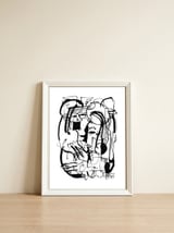 Two Shy Angels - b&w — framed, leaning against the wall thumbnail