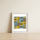 70s Cube Geo Blue  — framed, leaning against the wall thumbnail