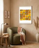 70s Cube Geo Brown  framed in a tender room thumbnail