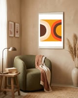Classic Mid Mod Dot Yellow  framed in a tender room thumbnail