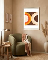 Classic Mid Mod Dot Brown  framed in a tender room thumbnail