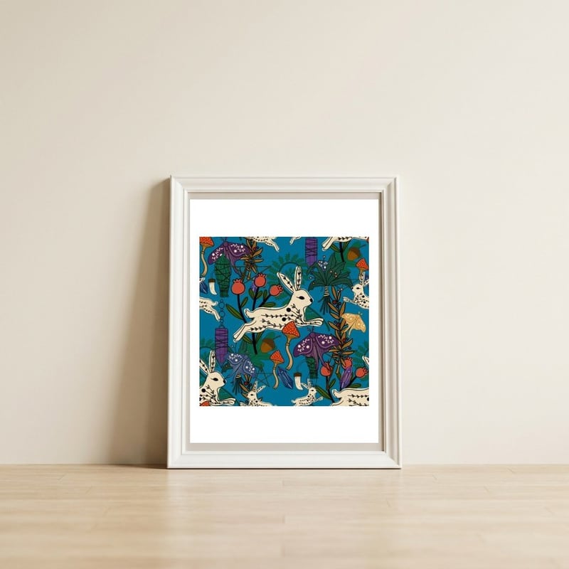 Eclectic Witch Blue — framed, leaning against the wall