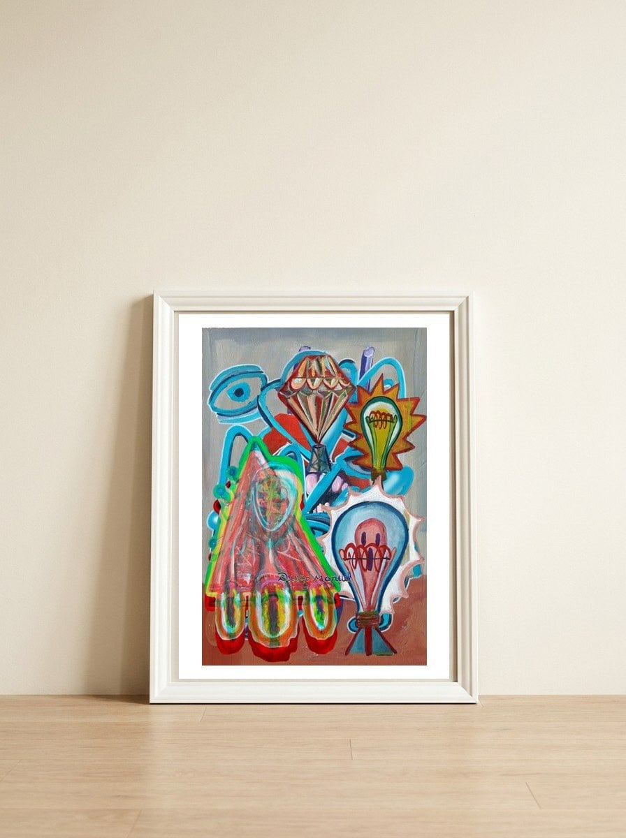 Graffiti Digital 2022 851 — framed, leaning against the wall
