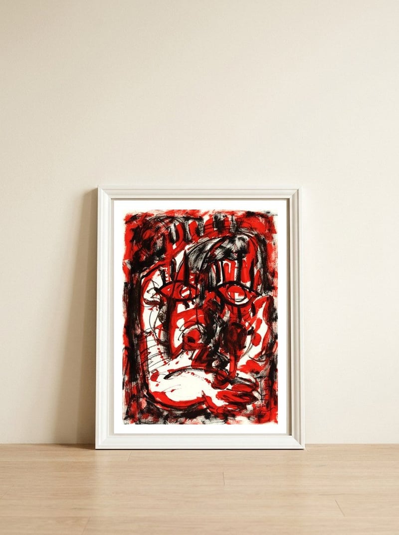 Anger — framed, leaning against the wall