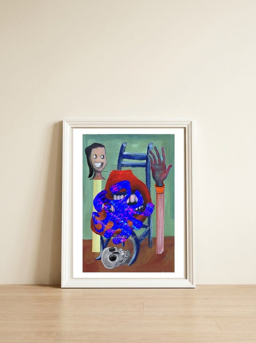 Graffiti Digital 2022 880 — framed, leaning against the wall