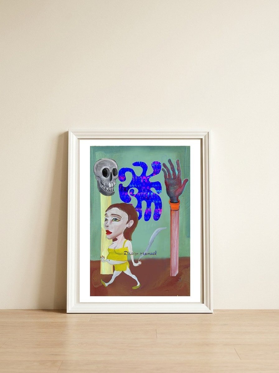 Graffiti Digital 2022 891 — framed, leaning against the wall