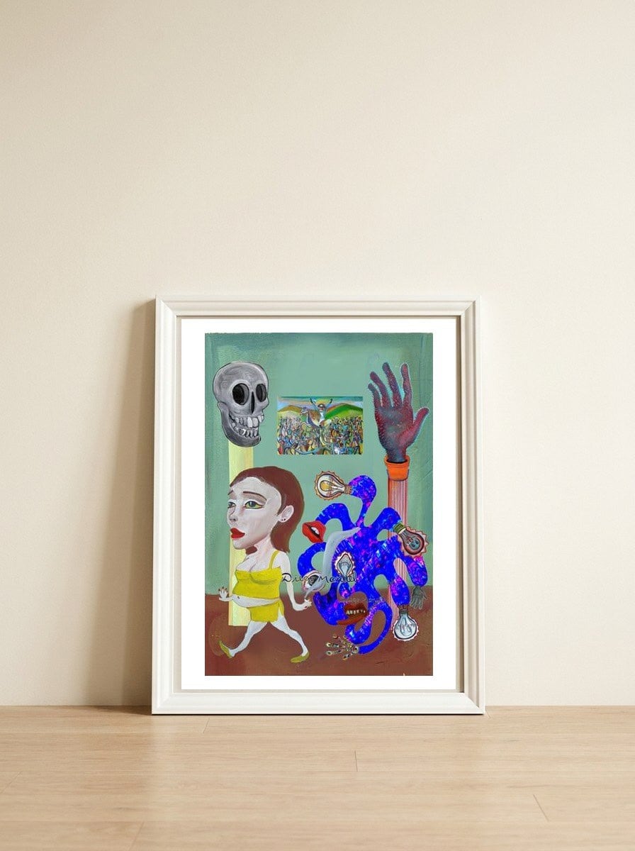 Graffiti Digital 2022 899 — framed, leaning against the wall