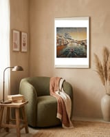 Boat In Venice`s Water Italian Tour Vintage framed in a tender room thumbnail