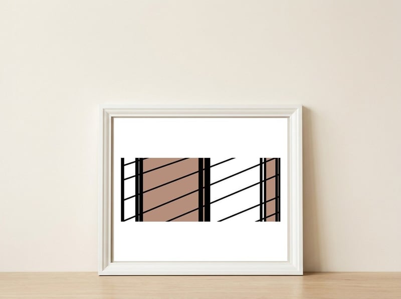 Abstrato Geométrico 38.5 — framed, leaning against the wall