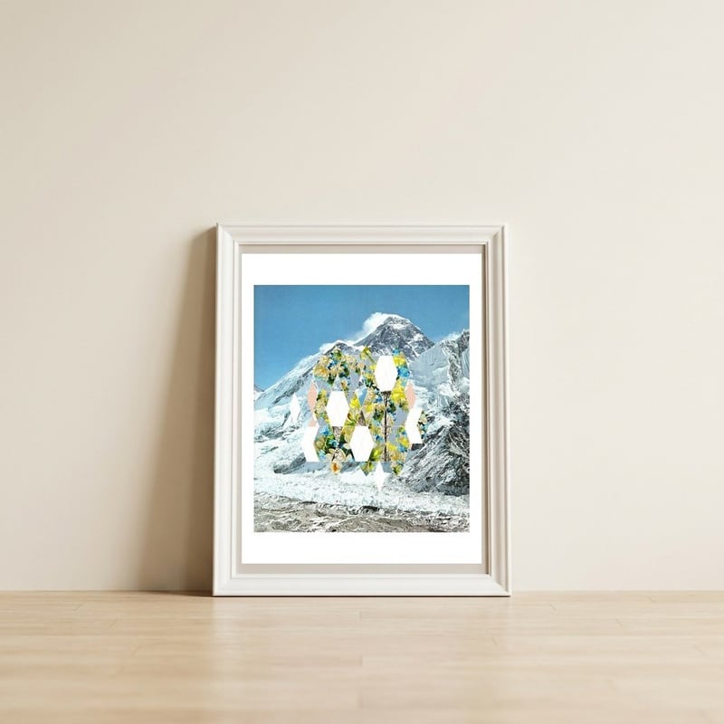 Mountain Flower — framed, leaning against the wall
