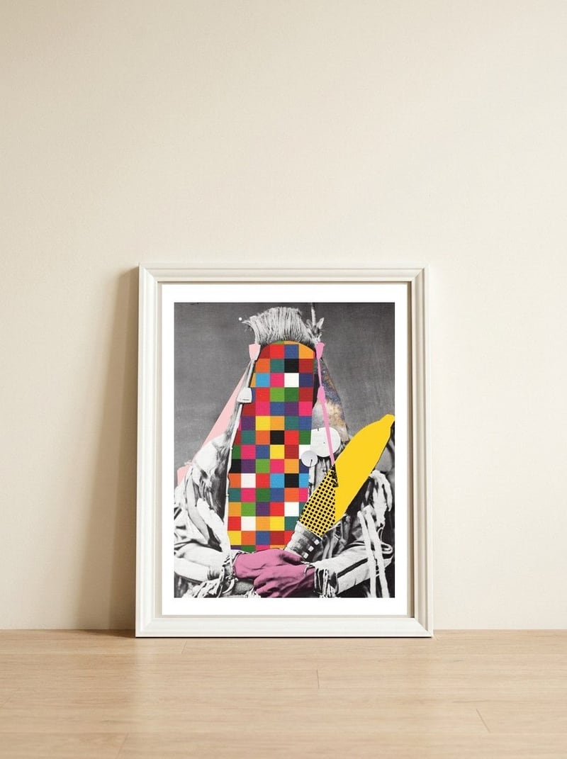 Musterhafte Quadratur Eines Indianers — framed, leaning against the wall