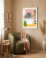 Elephant Bathing framed in a tender room thumbnail