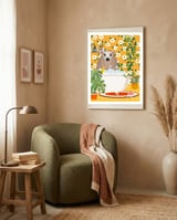 Sheep Bathing framed in a tender room thumbnail