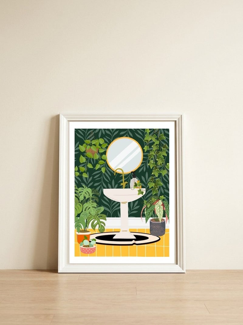 Botanical Sink — framed, leaning against the wall