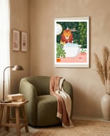 Lion in My Bathtub framed in a tender room thumbnail