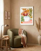 Lion Bathing on Groovy Bathroom framed in a tender room thumbnail