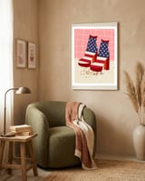 American Flag Disco Boots framed in a tender room thumbnail
