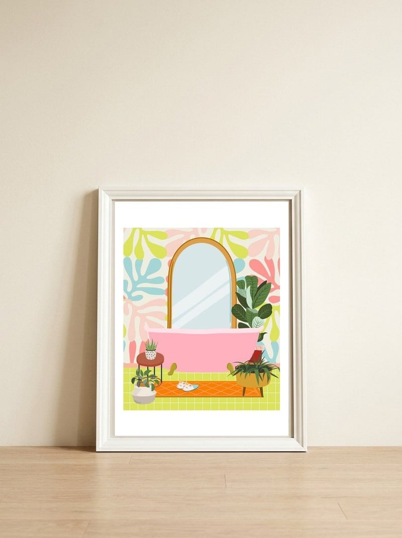 Matisse Style Bathroom — framed, leaning against the wall