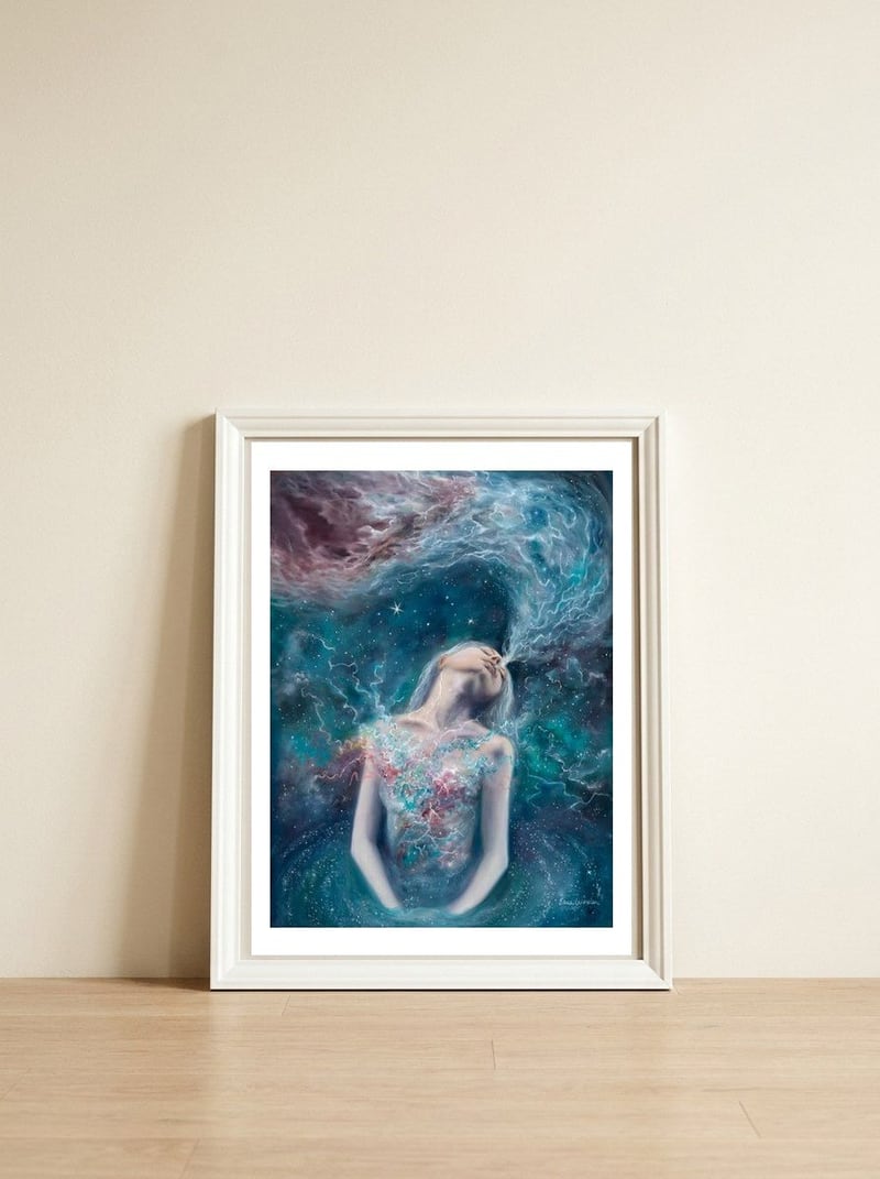Love Will Split You Open — framed, leaning against the wall