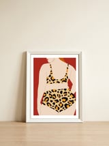 Cheetah Bikini — framed, leaning against the wall thumbnail