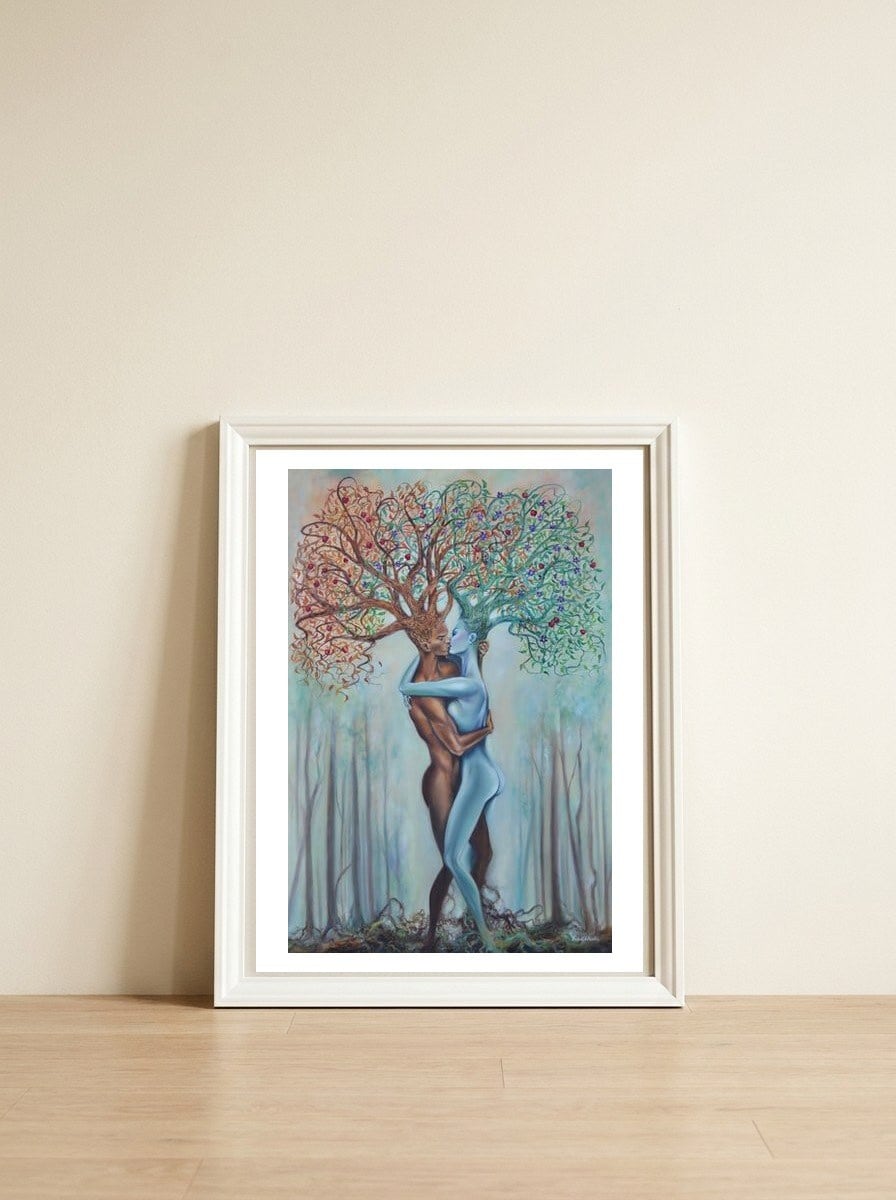 The Lovers — framed, leaning against the wall