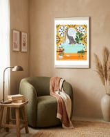 Elephant Bathing in Moroccan Style Bathroom framed in a tender room thumbnail