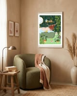 Texas Longhorn Bathing framed in a tender room thumbnail