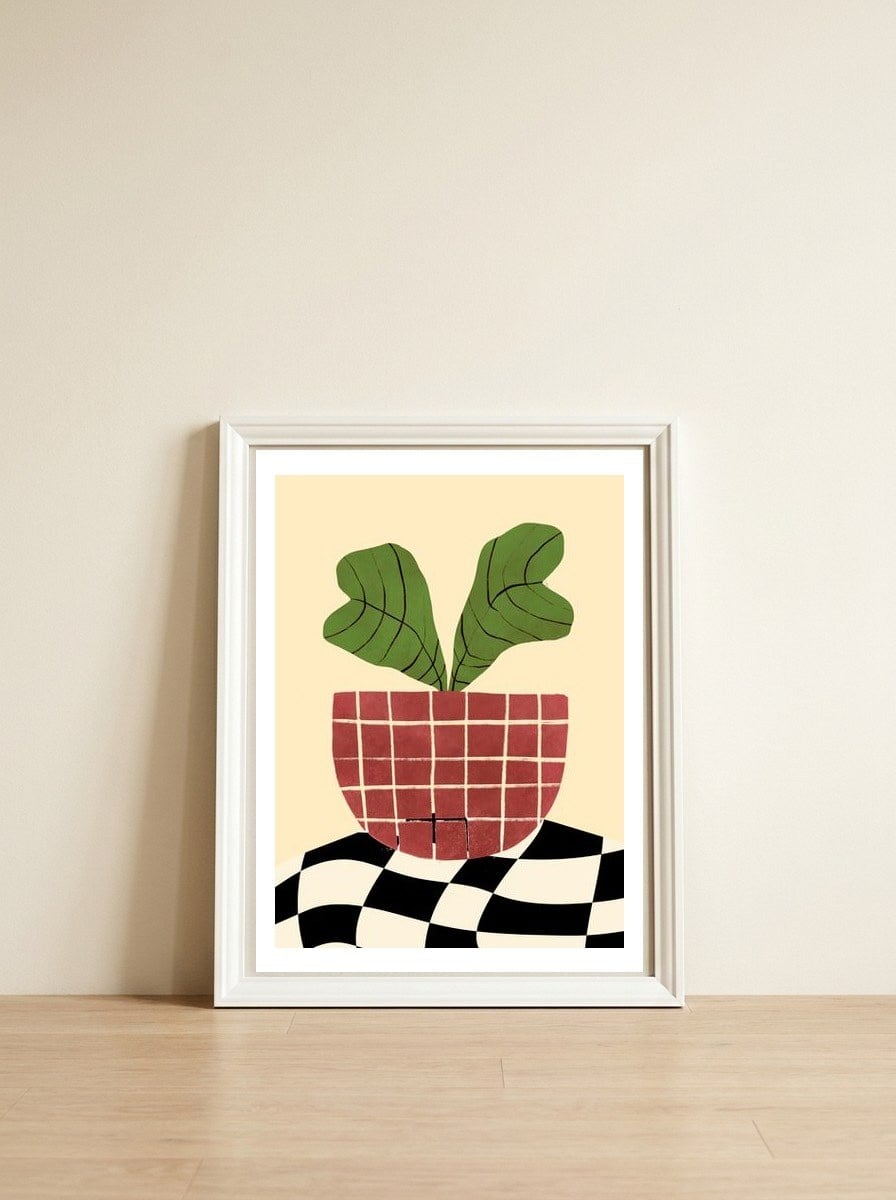Begonia — framed, leaning against the wall