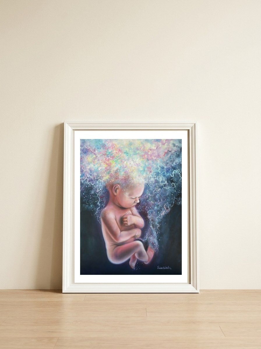 Birth Of A Soul — framed, leaning against the wall