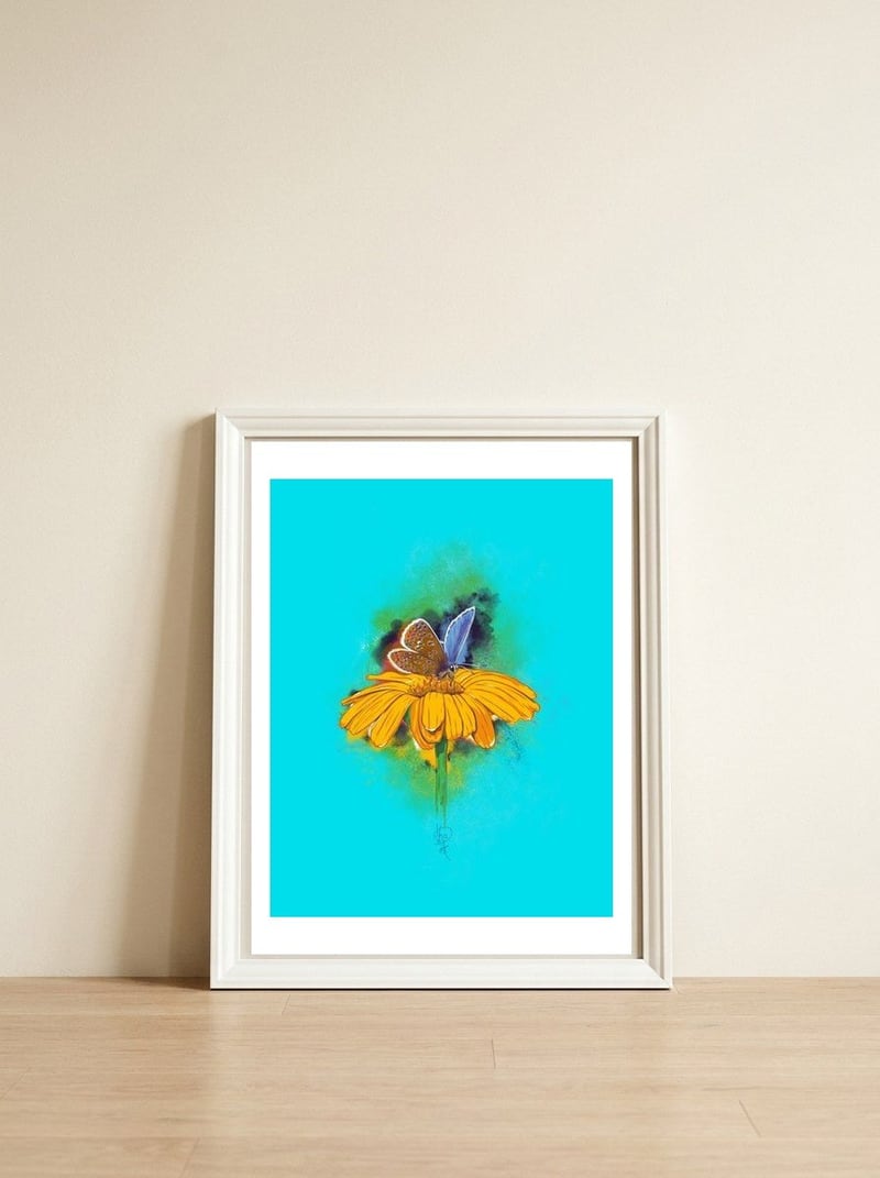 Butterfly 5 — framed, leaning against the wall