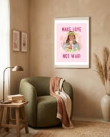 Make Love Not War framed in a tender room thumbnail
