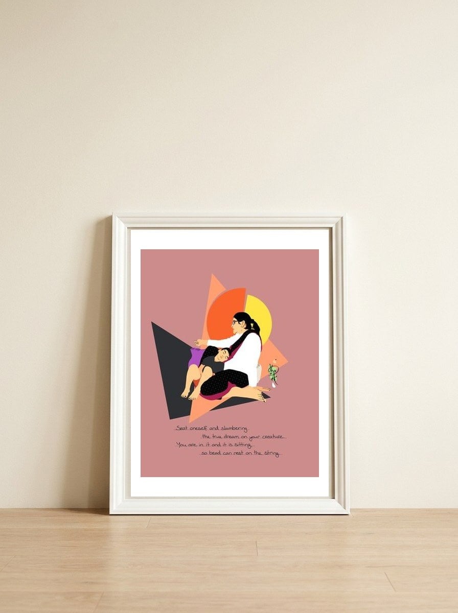 Mother's Heart 3 — framed, leaning against the wall