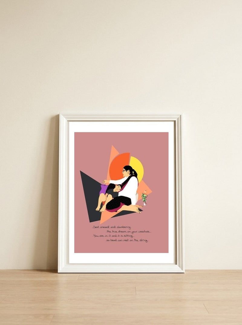 Mother's Heart 3 — framed, leaning against the wall