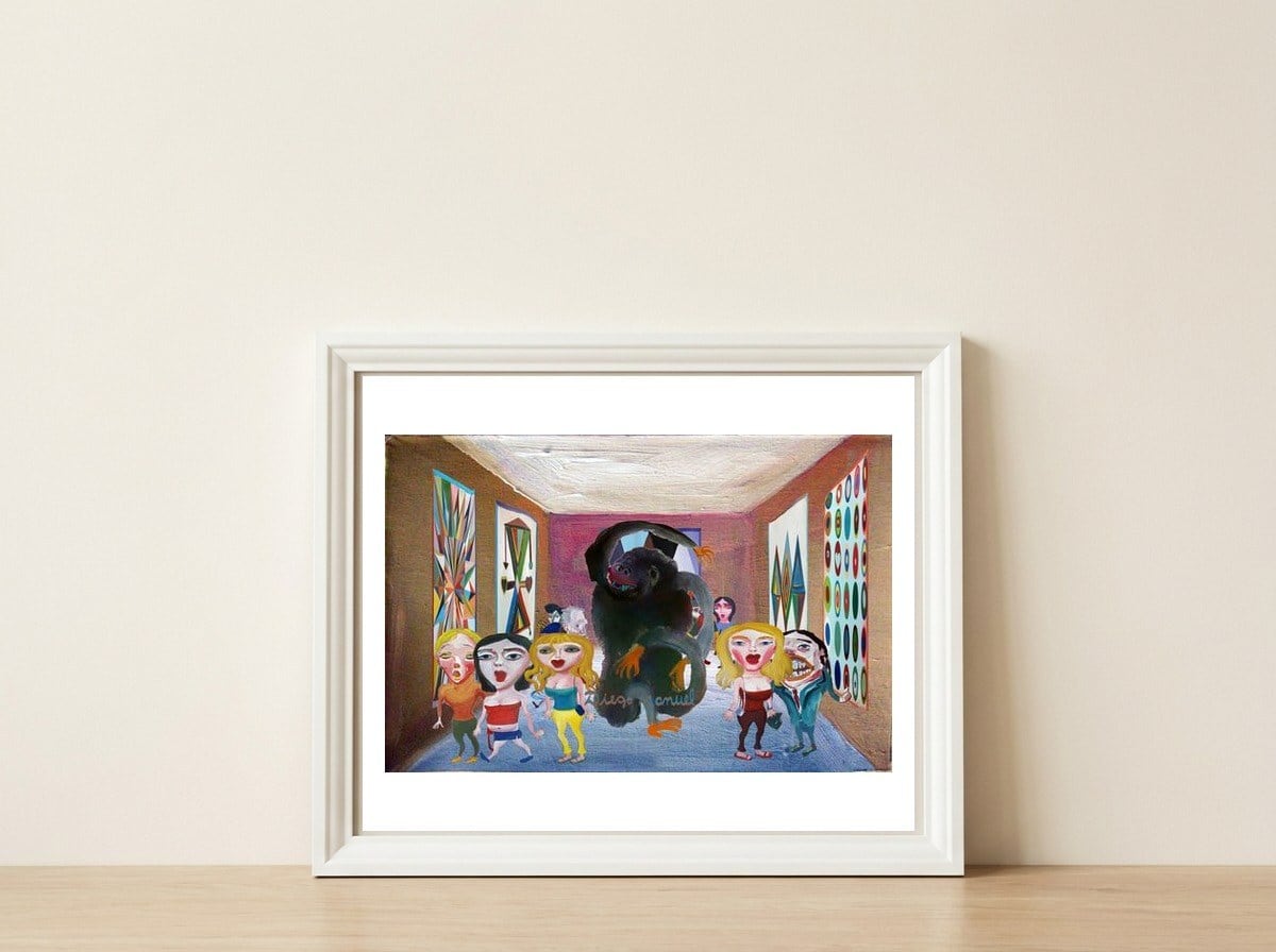 Graffiti Digital 2022 972 — framed, leaning against the wall