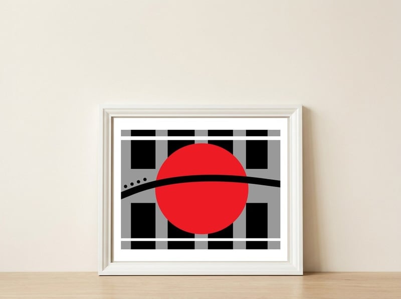 Abstrato Geométrico 41.1 — framed, leaning against the wall