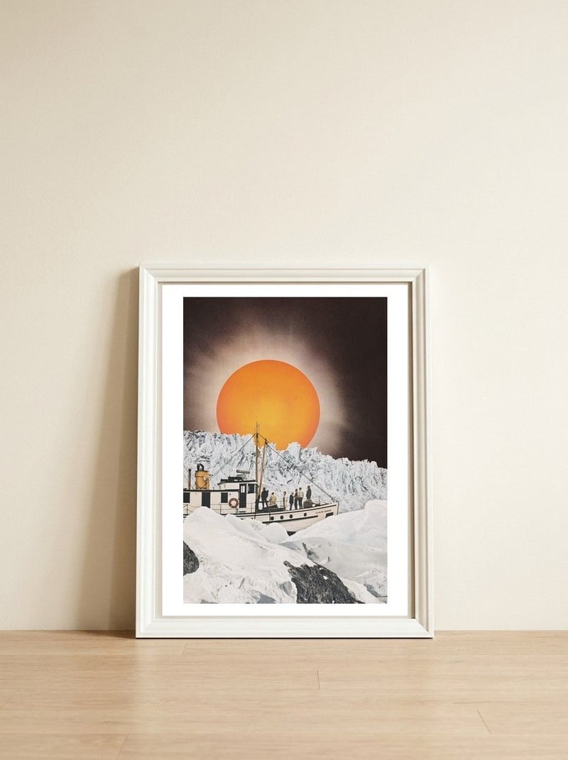 Midnight Sun — framed, leaning against the wall