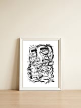 Hard Times - b&w — framed, leaning against the wall thumbnail