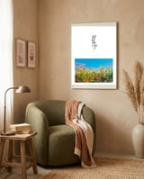 Harmony - cosmos flower - nature photography  framed in a tender room thumbnail