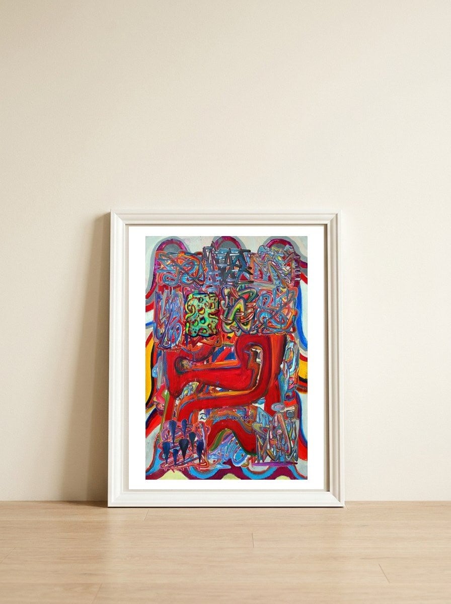 Graffiti Digital 2022 1007 — framed, leaning against the wall