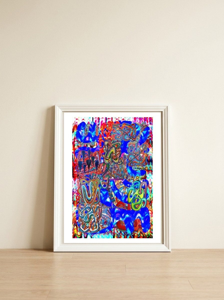 Graffiti Digital 2022 1029 — framed, leaning against the wall