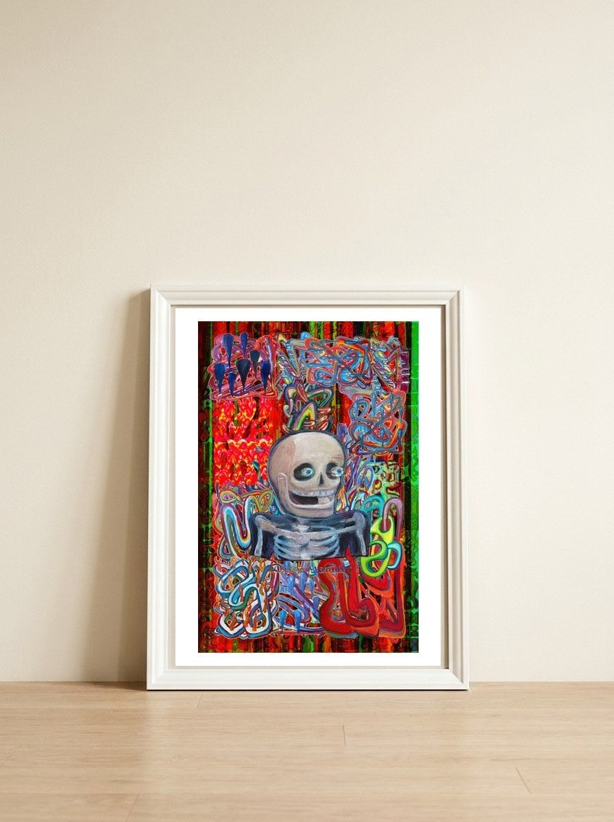 Graffiti Digital 2022 1043 — framed, leaning against the wall