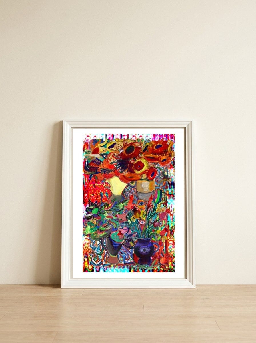 Graffiti Digital 2022 1069 — framed, leaning against the wall