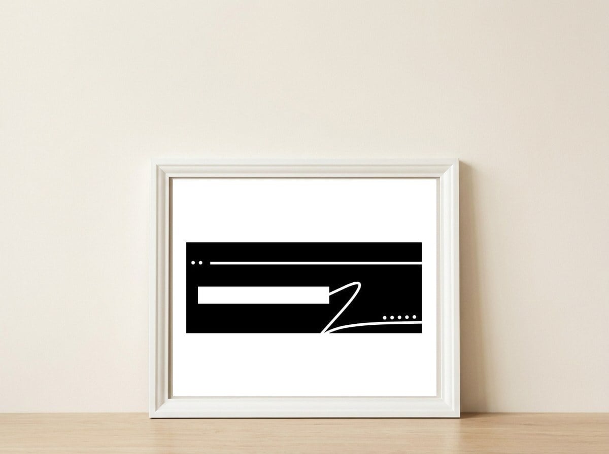 Abstrato Geométrico 41.9 — framed, leaning against the wall