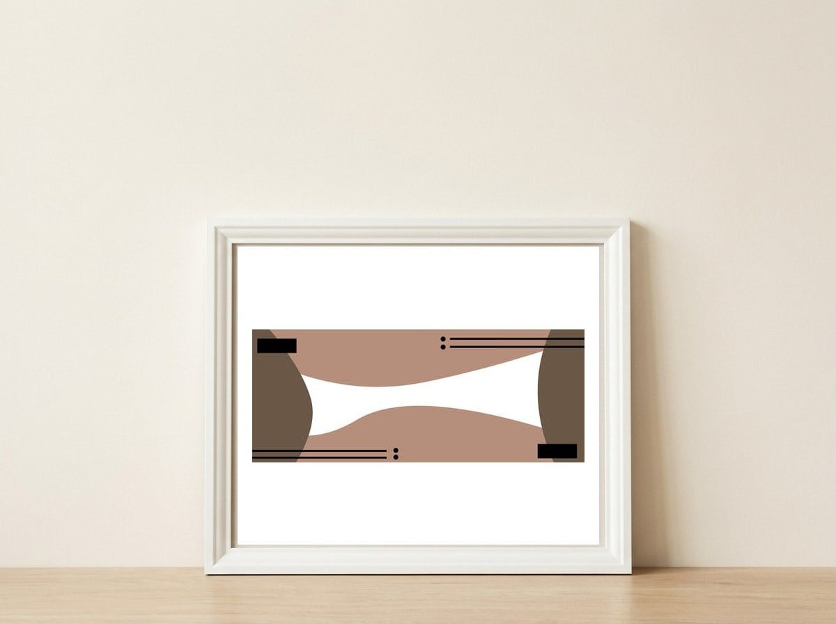Abstrato Geométrico 43.3 — framed, leaning against the wall
