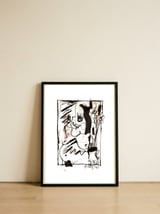 Old Flowers - white background — framed, leaning against the wall thumbnail